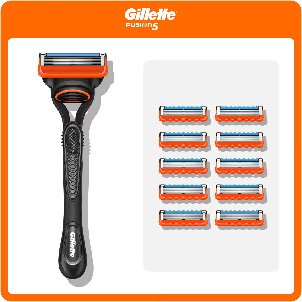 Gillette Fusion5 Value Pack_ Handle + 10 Razor Blades Image 1